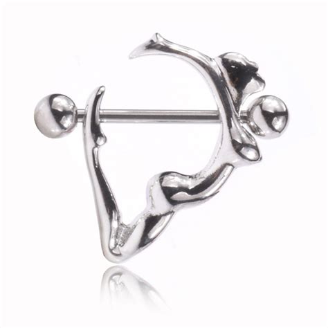 2pcs New Hot Cover Nipple Rings Trendy Stainless Steel Sexy Women Bar Barbell Piercing Fashion