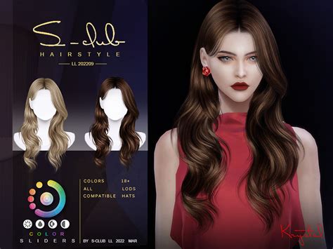 The Sims Resource 2022ll09 Curly Long Hairstyle Krystal By S Club