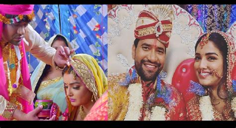 आम्रपाली दुबे की शादी आखिरकार हो गई निरहुआ से भोजपुरी सितारों ने दी बधाइयां