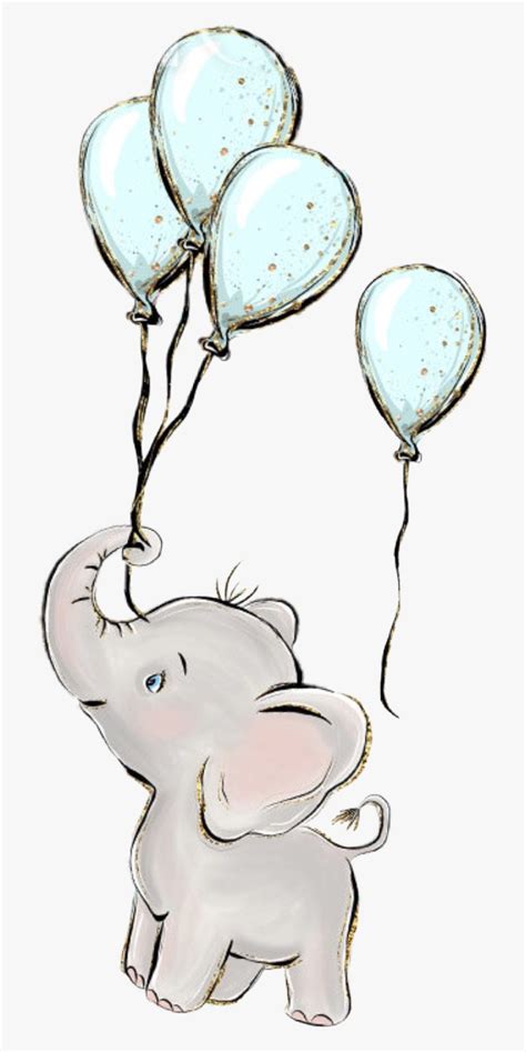 Watercolor baby elephant tail real time tutorial. #watercolor #elephant #balloons #baby #boy #babyanimals ...