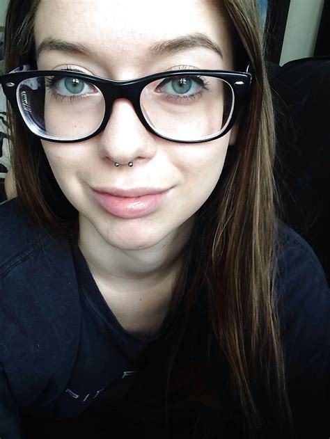 nerdy girl with glasses shows off 89 257