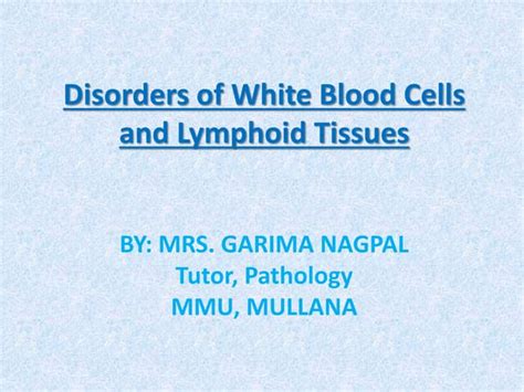 Disorders Of White Blood Cells Ppt