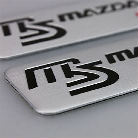 Brushed Aluminum Ms Mazdaspeed Car Sticker Rear Decal Badge Emblem For