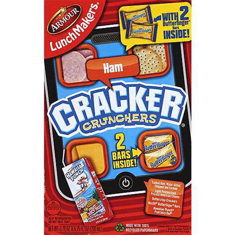 Armour Lunchmakers Ham Cracker Crunchers 244 Oz Tray With Hawaiian