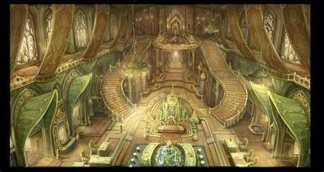 Grand Elven Hall Stairs Banquet Hall Fantasy Landscape Fantasy
