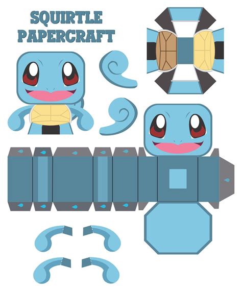 Pokemon Squirtle Papercraft Template Papercraft Pokemon Paper Crafts