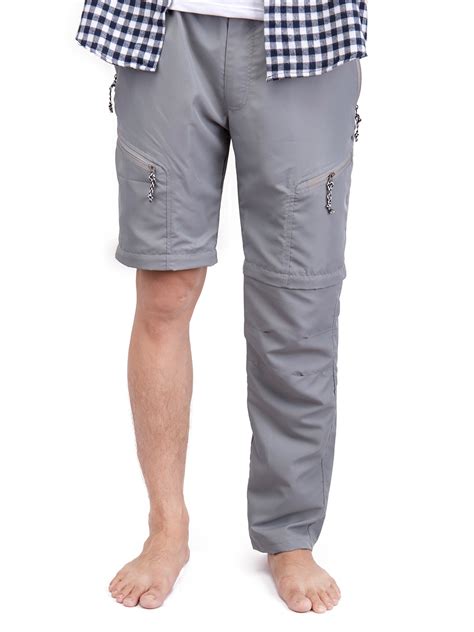 Dodoing Mens Outdoor Pants Lightweight Convertible Zip Off Cargo Work