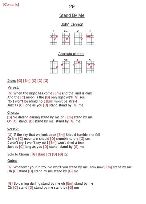 Stand By Me Chords And Lyrics