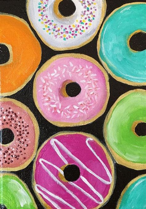 Original Acrylic Painting Donuts Art By Amanda Shelton Food Art