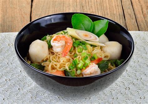 Hot And Spicy Instant Noodle With Shrimp Stock Photo Image Of Asian