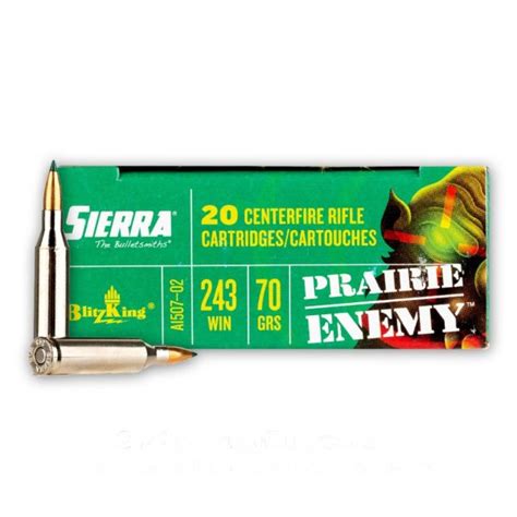 243 70 Grain Blitzking Sierra Prairie Enemy 20 Rounds Ammo