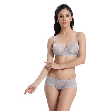 Buy Bodyline Silver Lace Lingerie Set Online From Shopclues