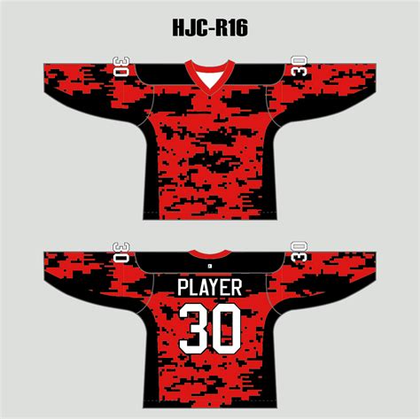 Red Black Camouflage Custom Sublimated Hockey Jerseys Youngspeeds