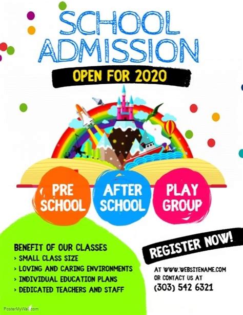 School Admission Flyer Admissions Poster School Admissions Brochure
