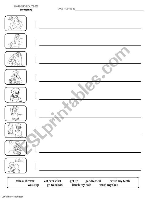 Morning Routines Esl Worksheet By Andressabr