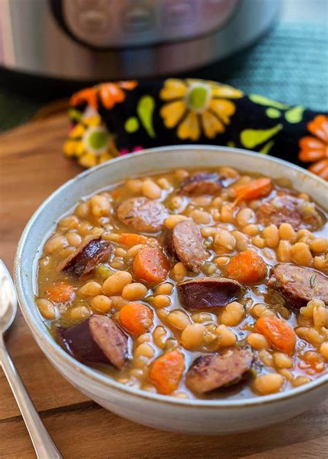 Instant Pot Sausage And White Beans Simply Happy Foodie