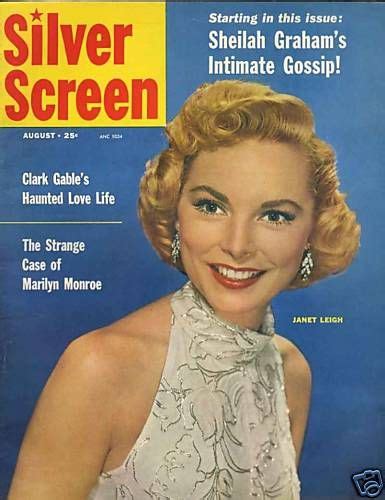 Janet Leigh On The Cover Of Silver Screen Magazine Usa August 1955