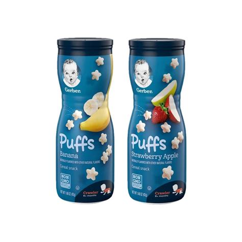Gerber Puffs Cereal Snack Banana Strawberry Apple