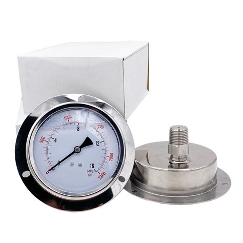 Pressure Gauge Manometer Hydraulic Gauge Low Back Connection With Front