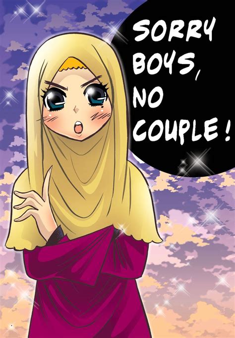 Gambar Kartun Muslimah Couple Romantis Bonus