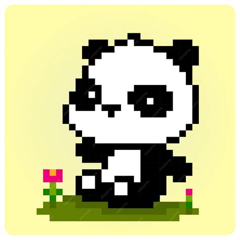 Premium Vector 8 Bits Of Pixel Panda Animals For Game Assets And Bead