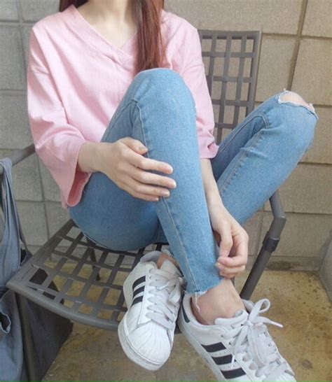 Aesthetic Clothes Fashion Grunge Jeans Outfit Pale Pink Style