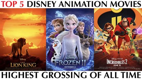 Top 5 Disney Animation Movies Of All Time Box Office Highest