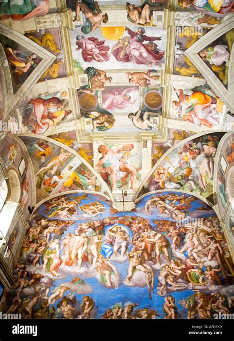 Sistine Chapel Ceiling Frescos Painted By Michelangelo Vatican Museum