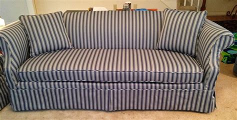 Pam Morris Sews Striped Traditional Sofa And Loveseat