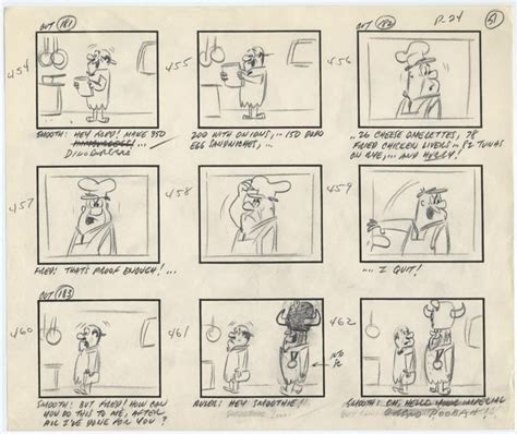The Flintstones Story Drawings Of 9 Scenes Each For The Long Long