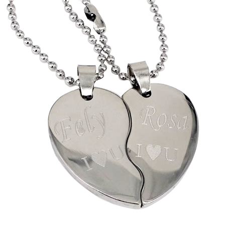 Custom Best Friend Necklace Split Heart Necklaces Twin Etsy