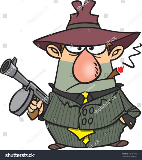 425 gangster cartoon premium high res photos. Cartoon Mobster Man Submachine Gun Stock Vector 155484716 ...