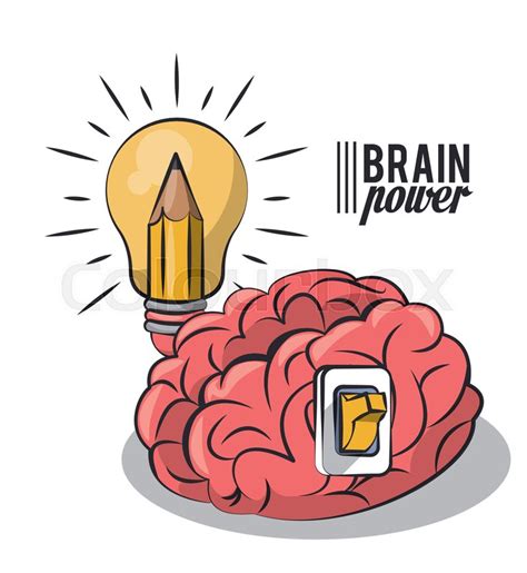 Brain Power And Light Bulb Vector Stock Vector Colourbox