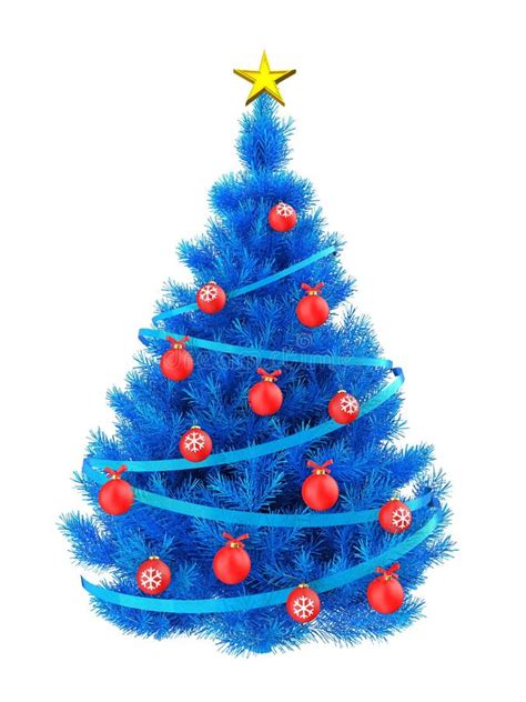 3d Blue Christmas Tree Stock Illustration Illustration Of Ribbon