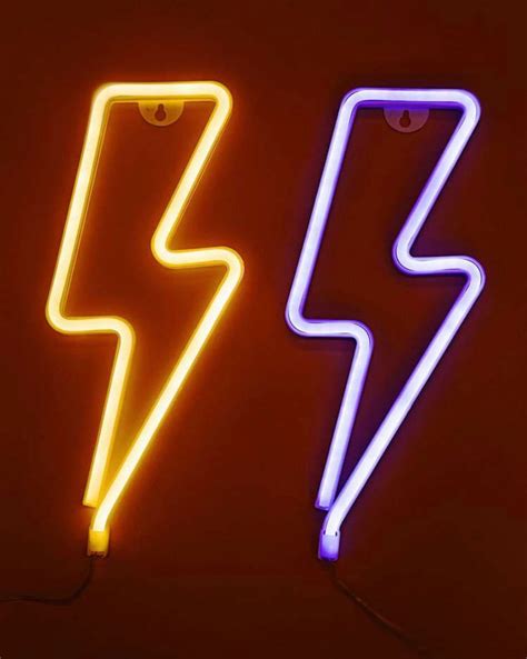 Lightning Bolt Neon Light Wall Decorations Dorm Room Etsy