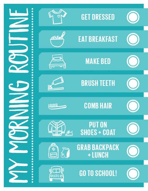 Handy Printable Morning Routine Checklist Morning Routine Kids