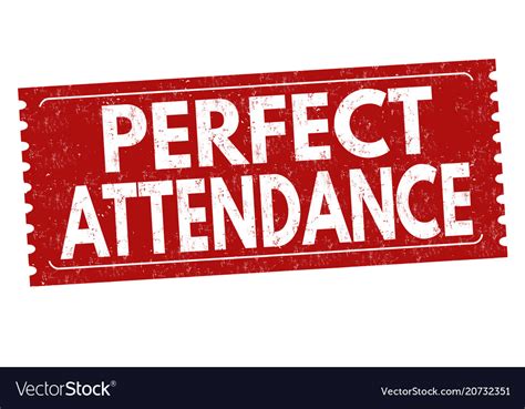 Perfect Attendance Grunge Rubber Stamp Royalty Free Vector