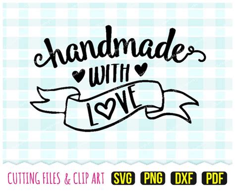Handmade With Love Svg Dxf Png Pdf Handmade Banner Svg Etsy