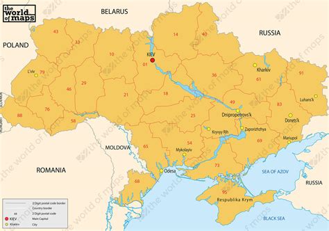 Digital Zip Code Map Ukraine 2 Digit 69 The World Of