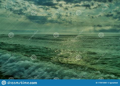 Beautiful Sunset Over Sea With Reflection In Water Stock Image Image