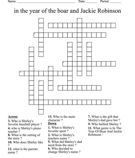 In The Year Of The Boar And Jackie Robinson Crossword Wordmint