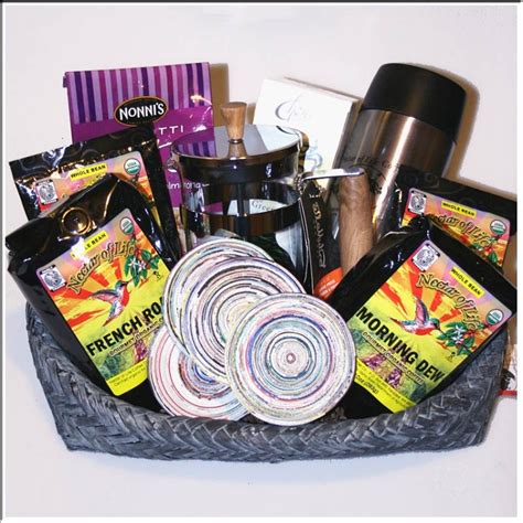 Turn gift cards into discounts. Large Fair Trade Coffee Gift Basket with French Press ...