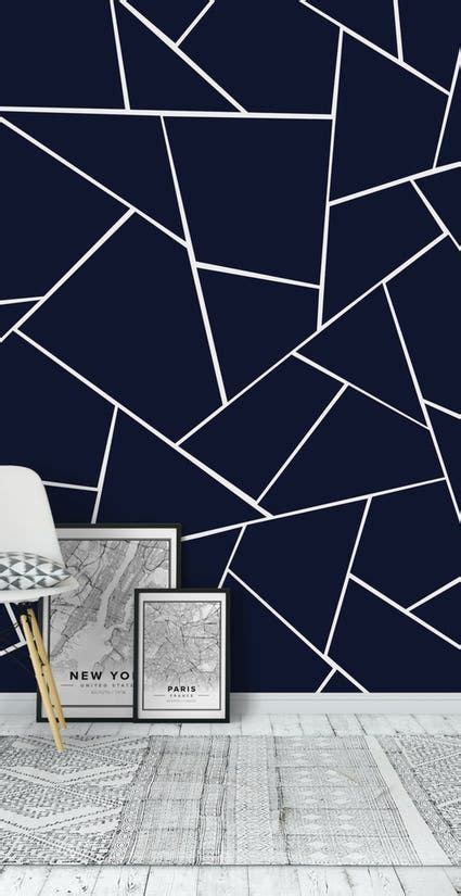 Buy Navy Blue Geometric Glam 1 Wall Mural Free Us Shipping At