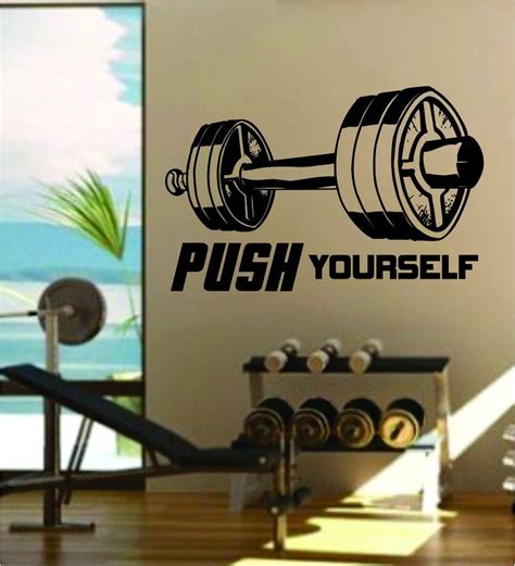 Push Yourself V2 Quote Fitness Health Work Out Gym Decal Sticker Wall