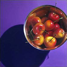 Rainier Cherries In Silver Bowl By Nance Danforth