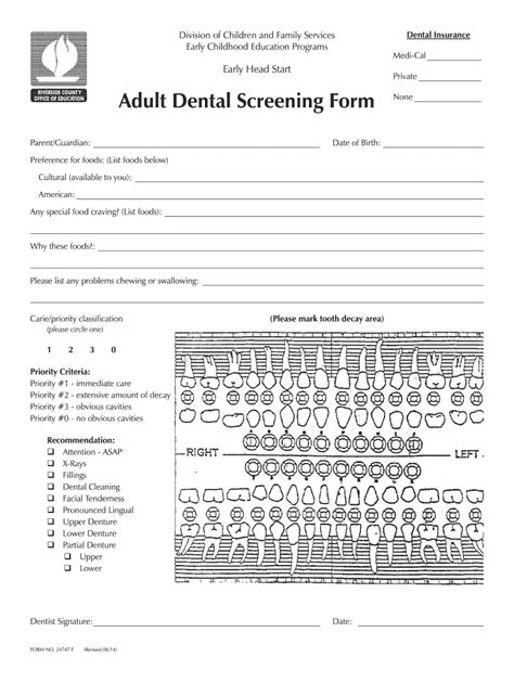 Dental Examination Chart Pdf Fill Online Printable Fillable Blank