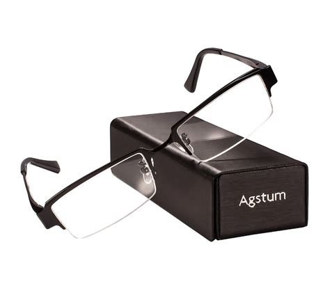 buy pure titanium bussiness mens glasses frame half rim eyeglasses clear lens