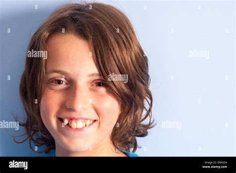 Head Shot Of A Smiling Caucasian Teenage Boy Stock Photo Alamy