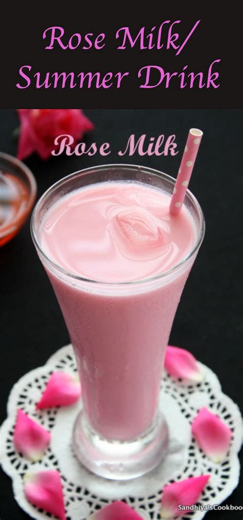 rose milk with homemade rose syrup rose milk summer drinks recipe milk recipes foraging
