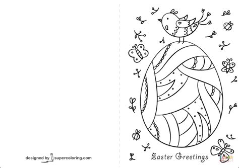 Entertain the kids with the coloring pages while you prepare easter dinner, or send a friend an easter gift basket with a thoughtful card. Easter Greetings Card coloring page | Free Printable ...